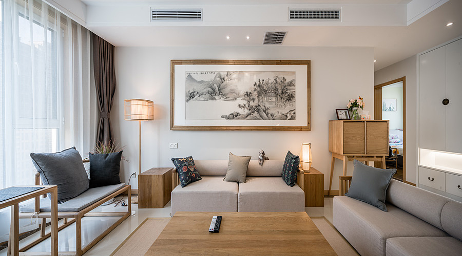 别墅中式客厅装饰效果图