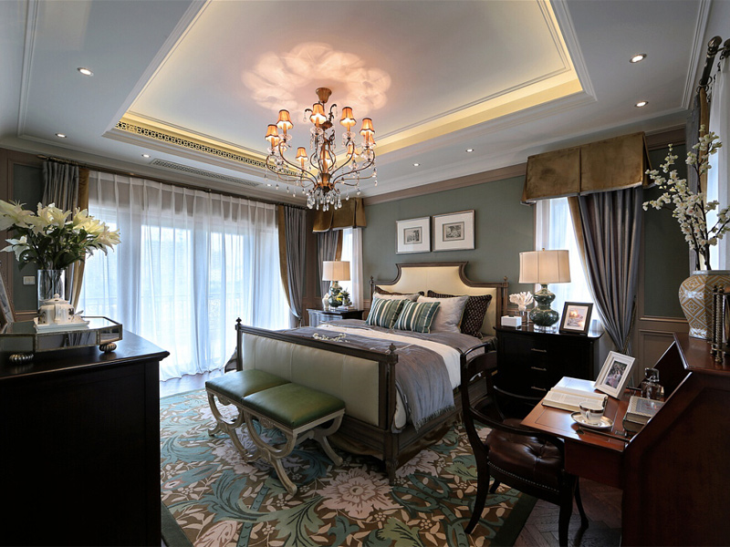 别墅卧室装饰实景图