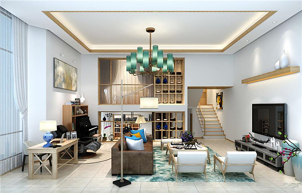 现代别墅客厅装潢效果图 现代别墅客厅装潢效果图