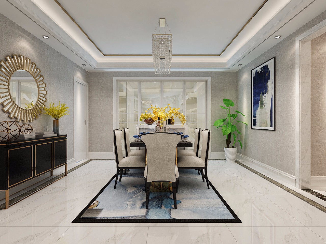 现代别墅餐厅装潢效果图 现代别墅餐厅装潢效果图