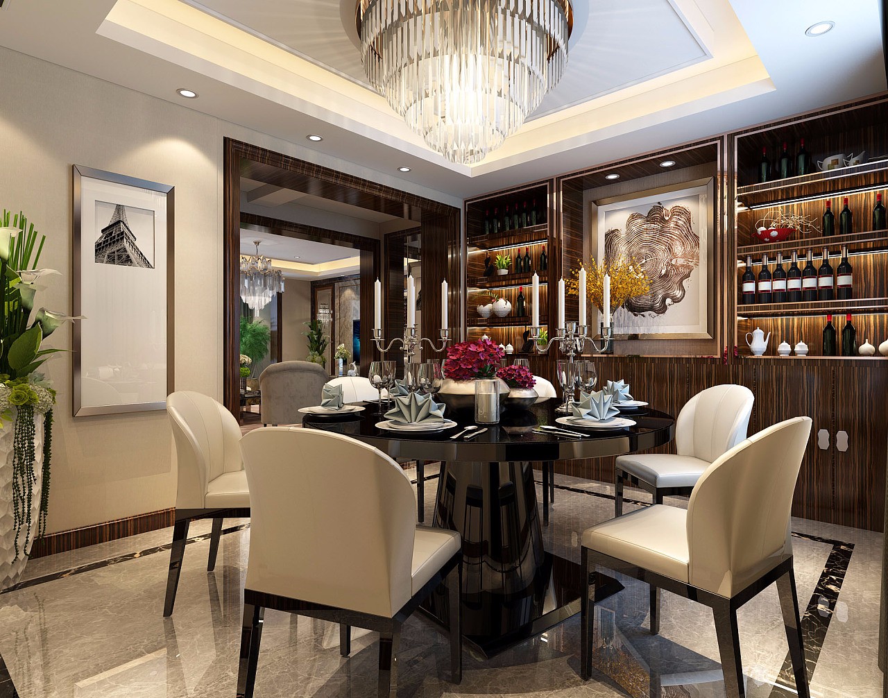 别墅现代餐厅装饰效果图