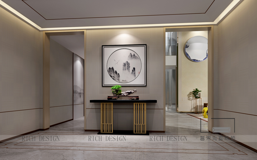 兰江山第别墅中式玄关装饰效果图 兰江山第别墅中式玄关装饰效果图