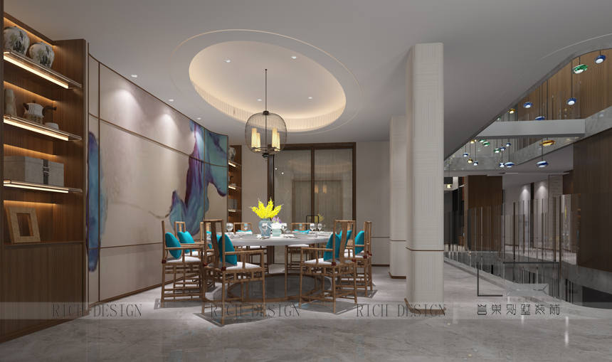 中式别墅餐厅装饰效果图 中式别墅餐厅装饰效果图