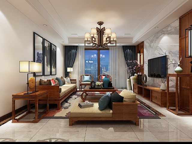 中式别墅装潢效果图 中式别墅装潢效果图