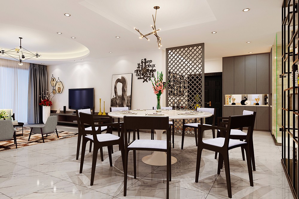 现代别墅餐厅装饰效果图