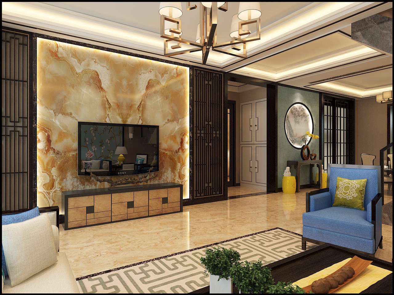 中式客厅装饰效果图