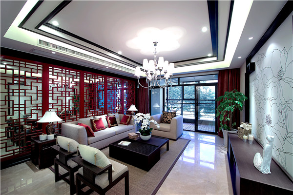 别墅中式客厅装潢