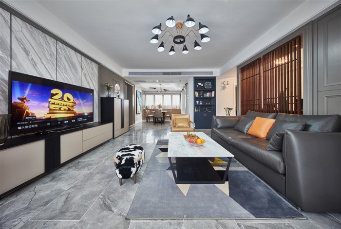 现代客厅装潢实景图