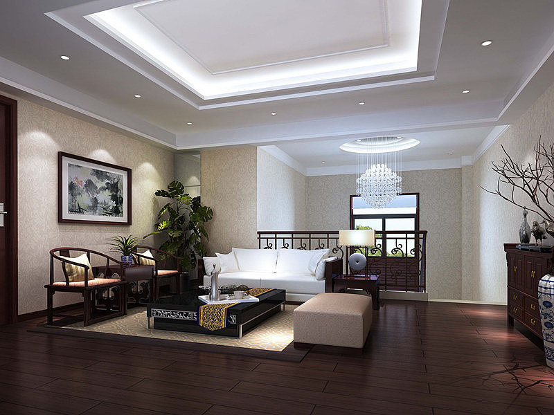 别墅二楼客厅装潢效果图