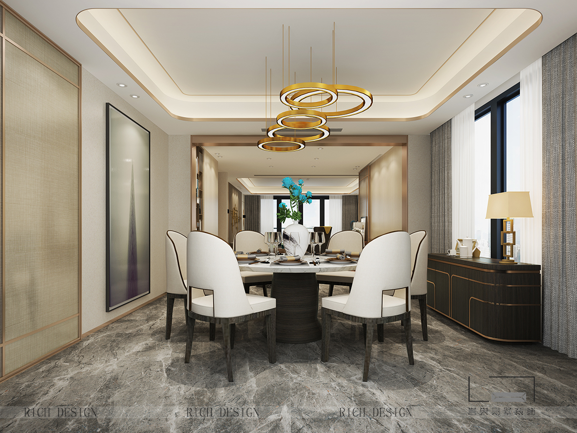 现代别墅餐厅装饰效果图 现代别墅餐厅装饰效果图