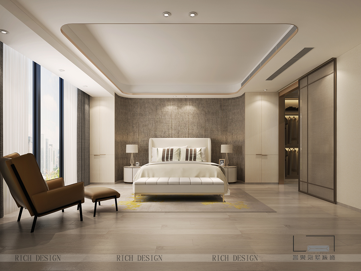 现代别墅主卧装饰效果图 现代别墅主卧装饰效果图