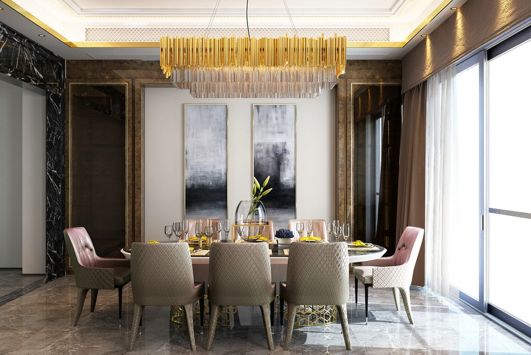 现代别墅餐厅装饰效果图