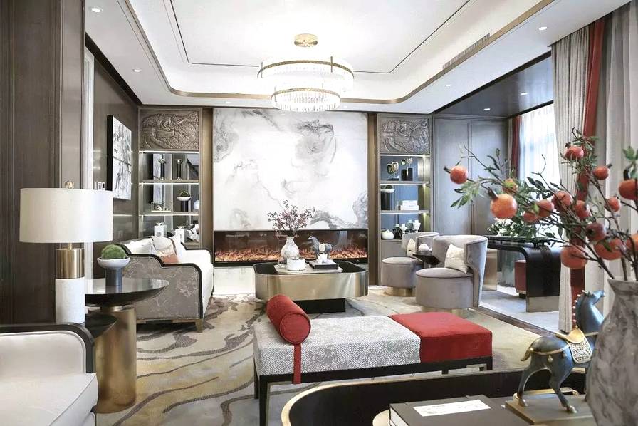 别墅中式客厅装潢效果图 别墅中式客厅装潢效果图