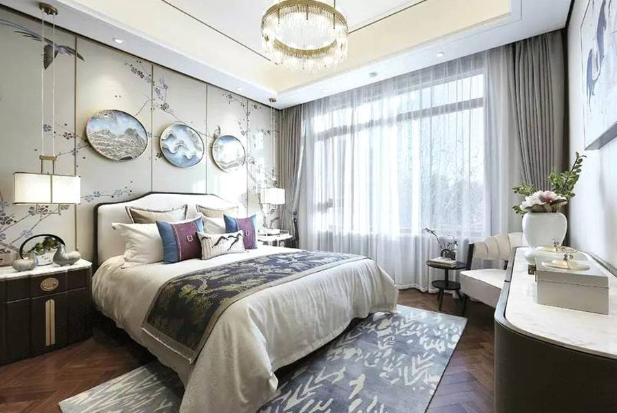 别墅中式卧室装潢效果图 别墅中式卧室装潢效果图