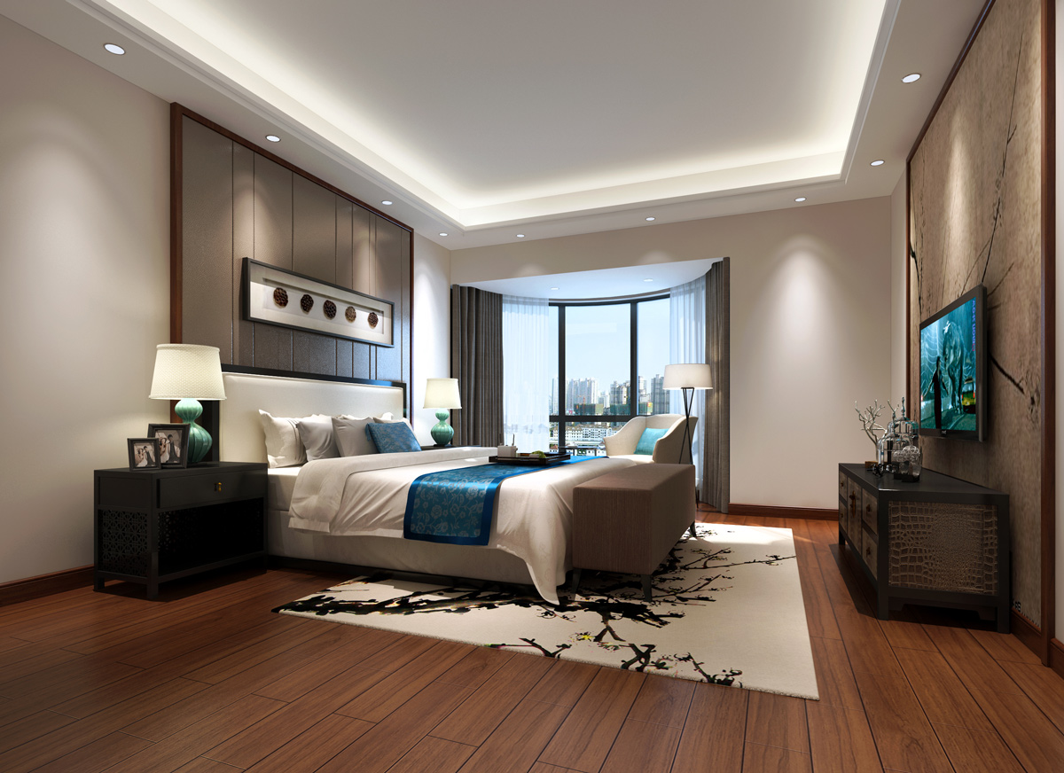 冠城世家中式客厅装潢效果图