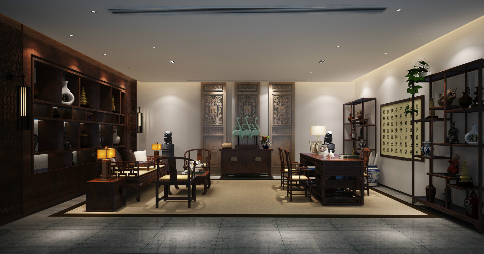 中式书房装饰效果图