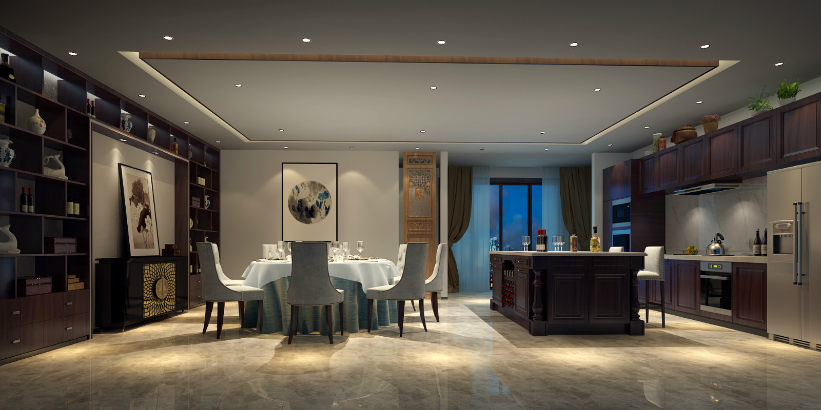 中式餐厅装饰效果图