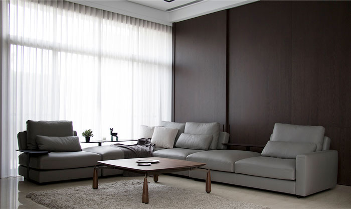 现代客厅装潢角度效果图