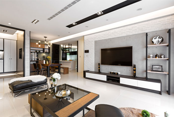 现代别墅客厅装饰效果图