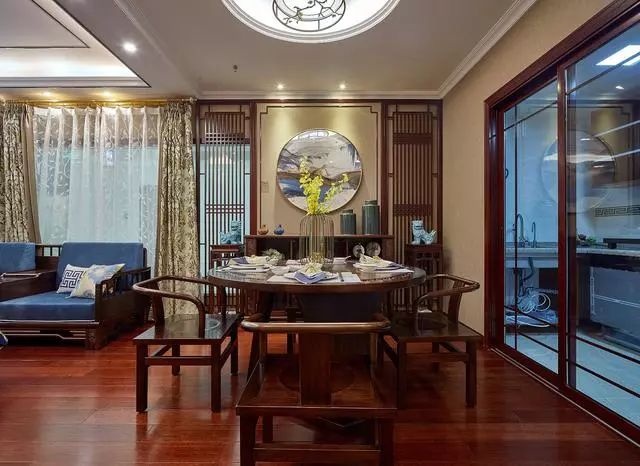 中式餐厅背景墙装潢效果图