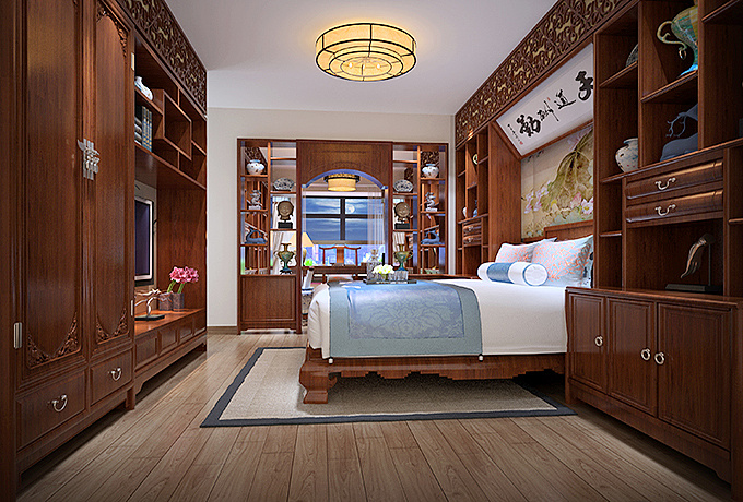 中式卧室装饰效果图 中式卧室装饰效果图