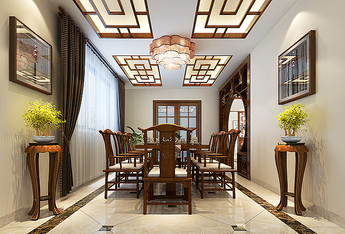 中式餐厅装饰效果图 中式餐厅装饰效果图
