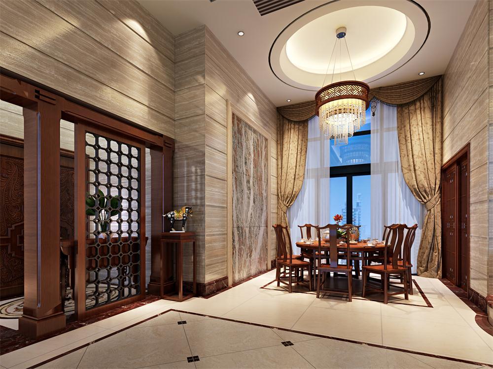 勤诚达中式别墅餐厅装饰效果图 勤诚达中式别墅餐厅装饰效果图