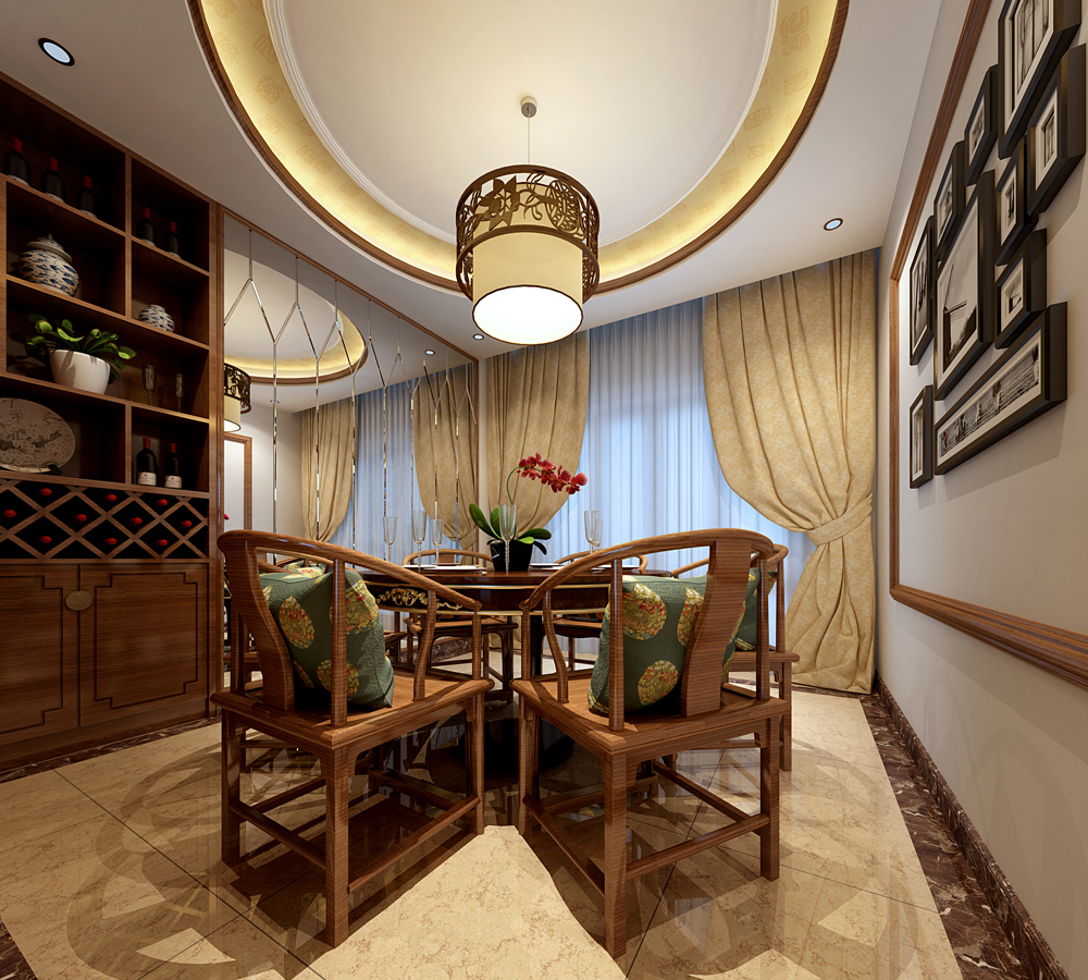 中式别墅餐厅装饰效果图