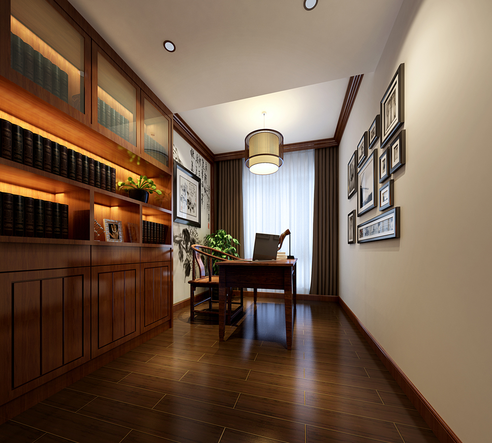 中式别墅办公室装饰效果图