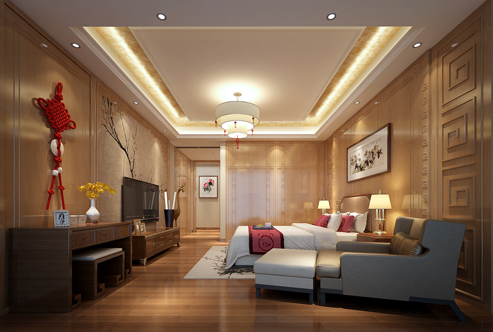 中式卧室设计效果图
