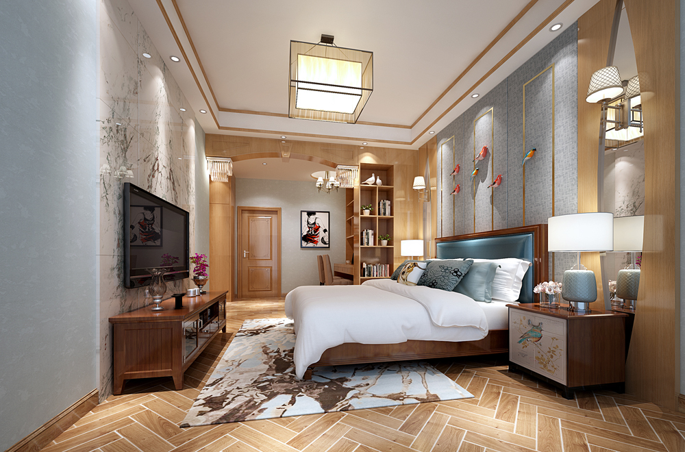 中式卧室设计效果图