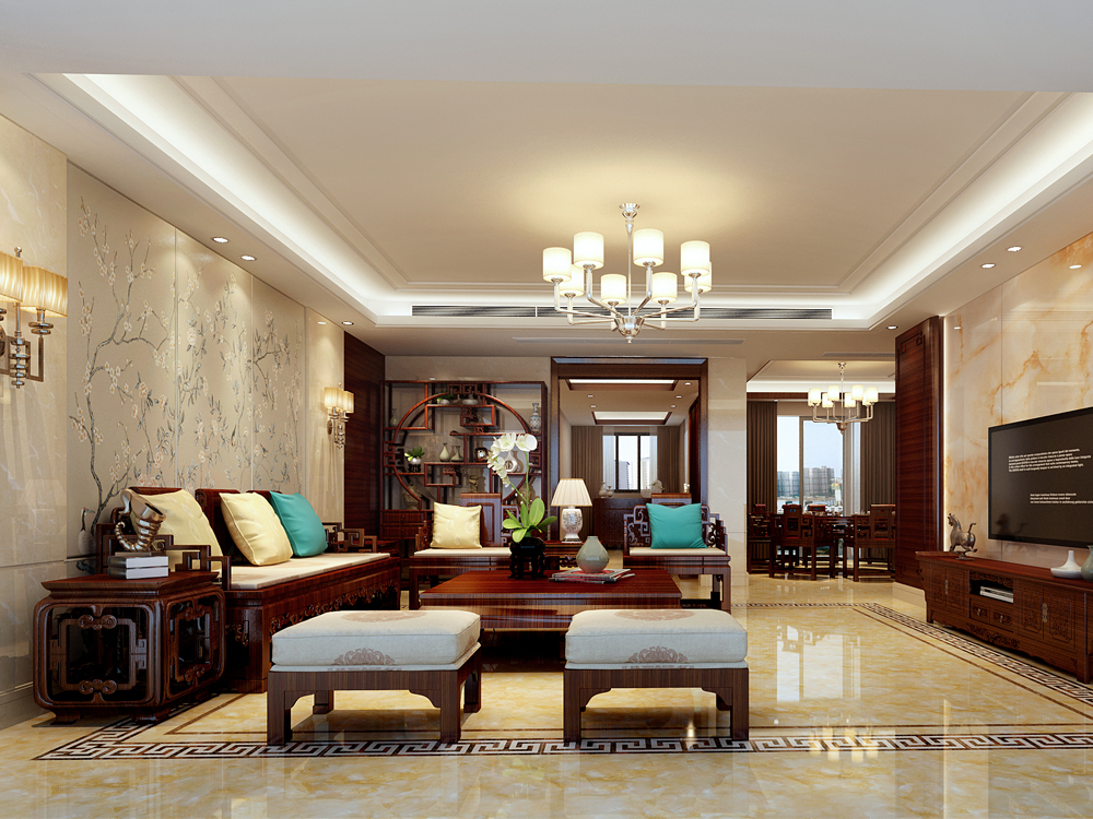 中式客厅装修效果图
