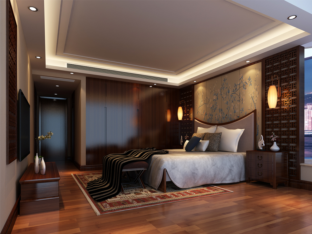 中式卧室装修效果图