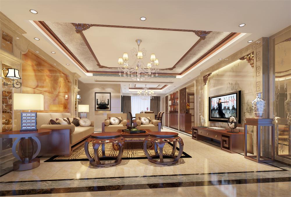 中式客厅装潢效果图