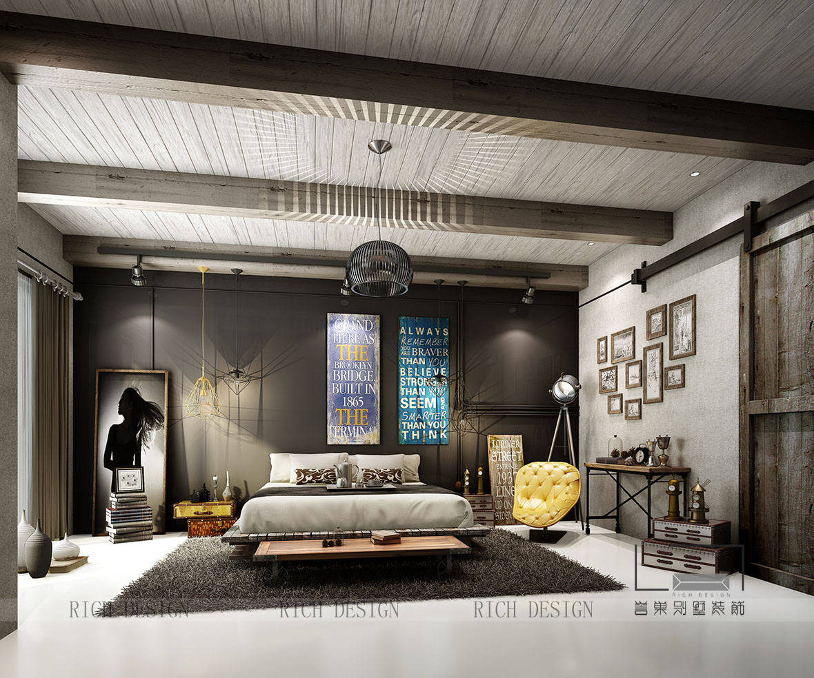 工业风别墅餐厅装修效果图