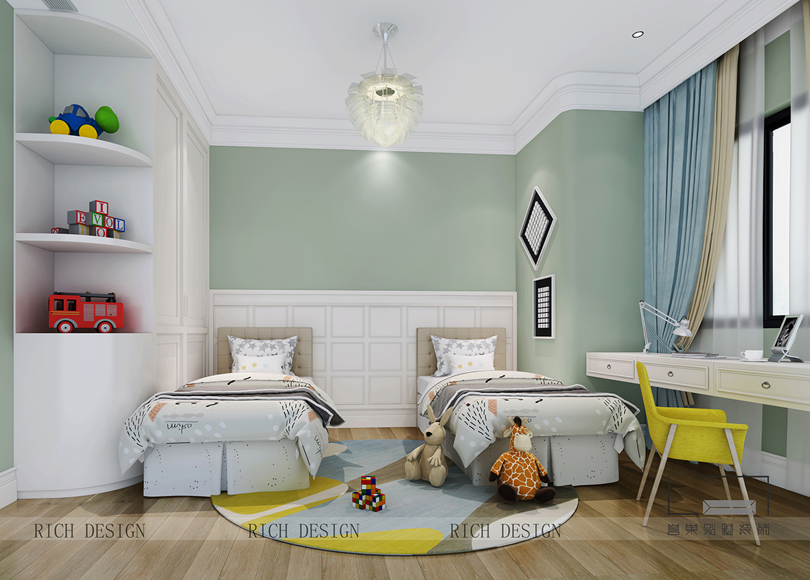 现代别墅儿童房修修效果图