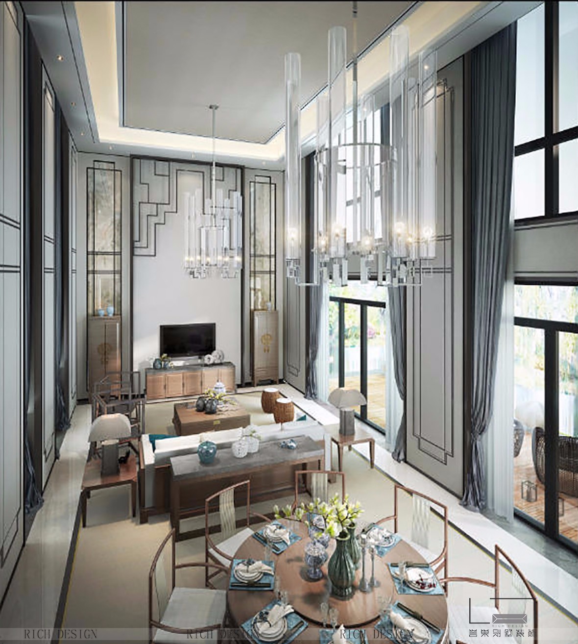 别墅客厅装修设计效果图