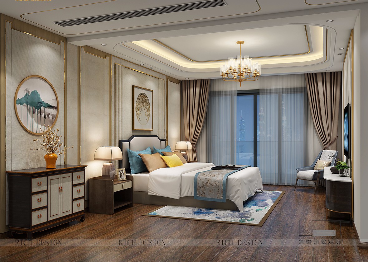 中式别墅装修卧室效果图 中式别墅装修卧室效果图