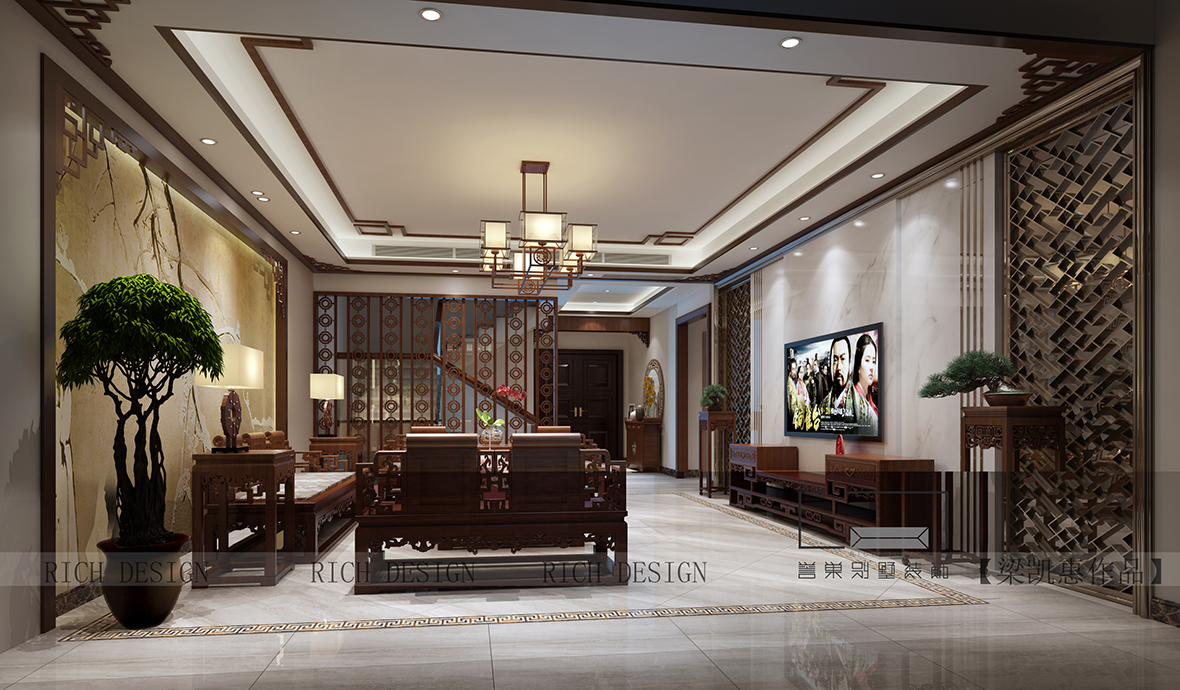 别墅一楼客厅装修效果图