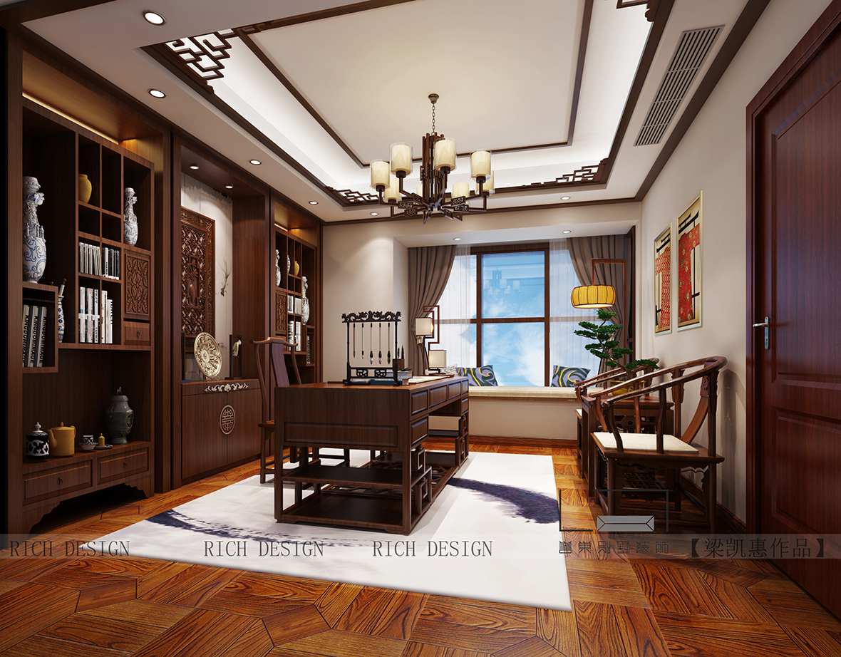 别墅二楼书房装修效果图 别墅二楼书房装修效果图
