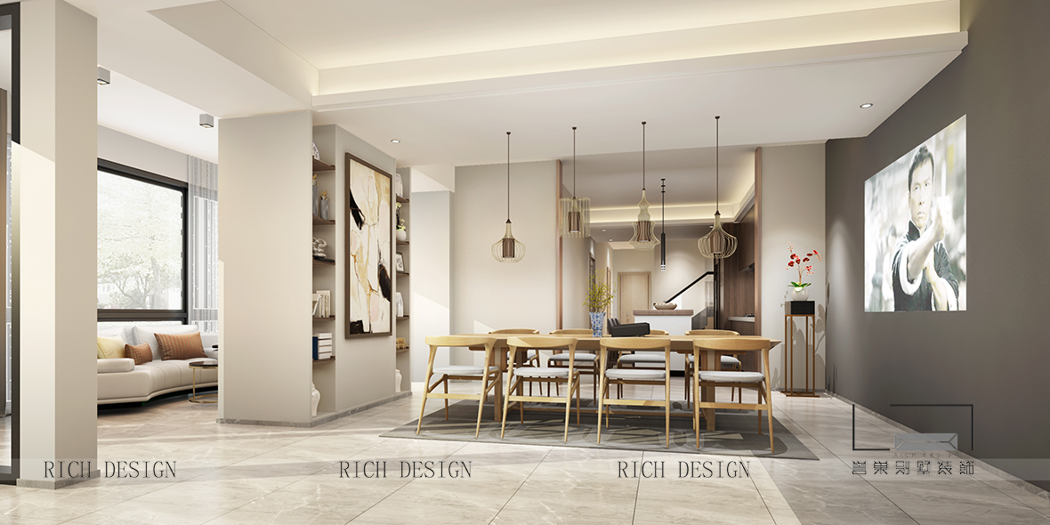 现代别墅装修设计餐厅效果图