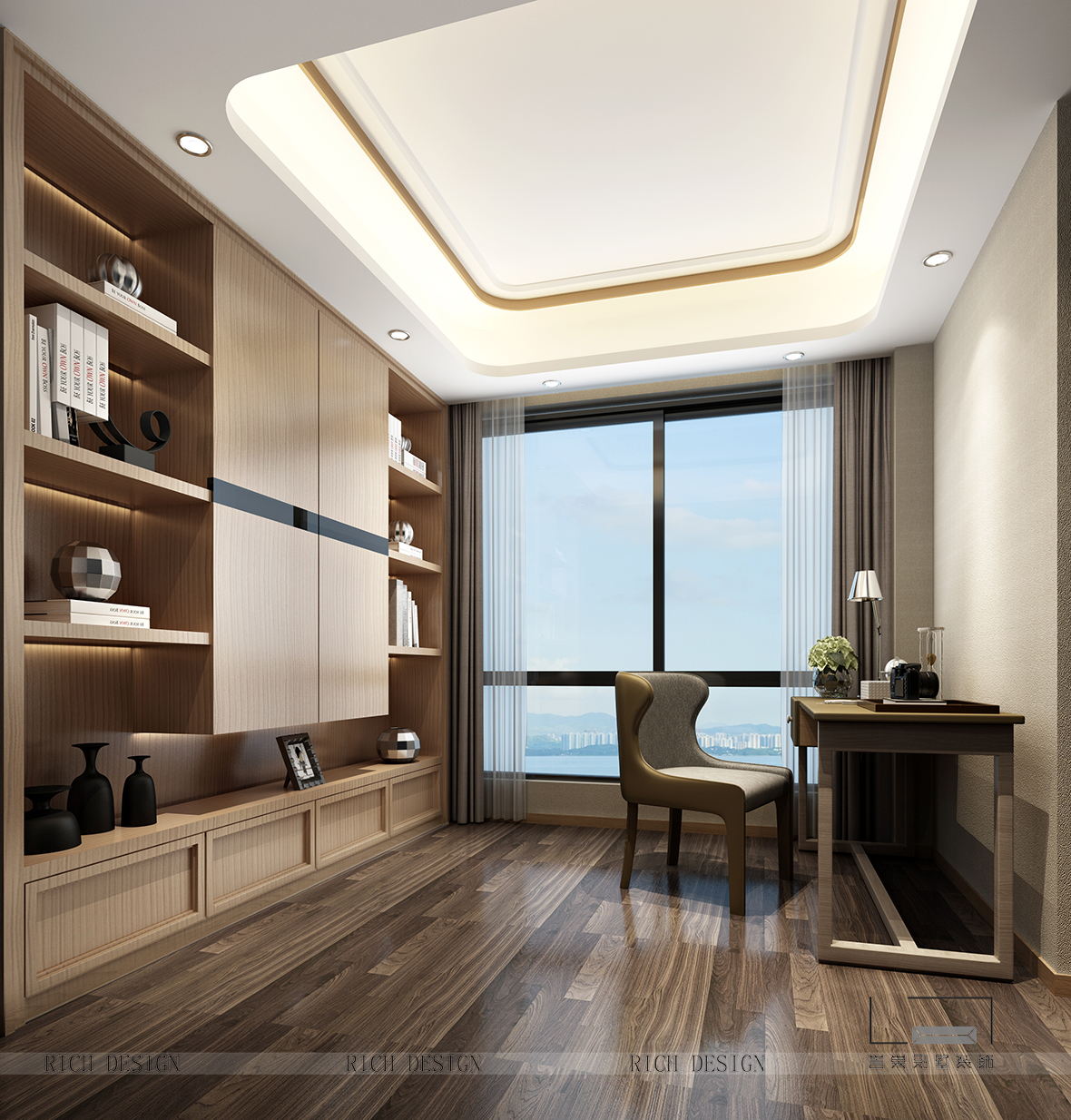 天悦湾书房装饰设计效果图