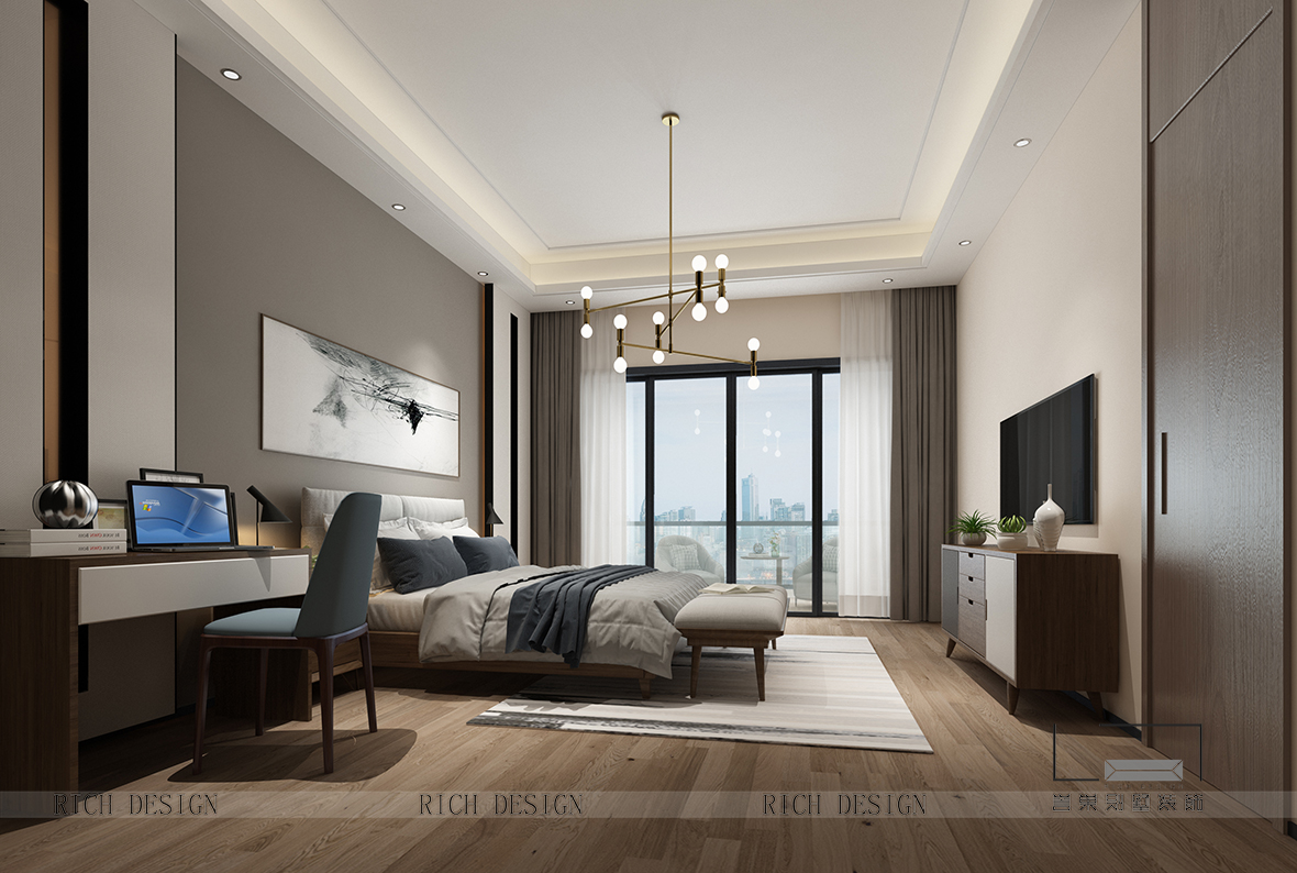 别墅装饰设计现代卧室效果图 别墅装饰设计现代卧室效果图