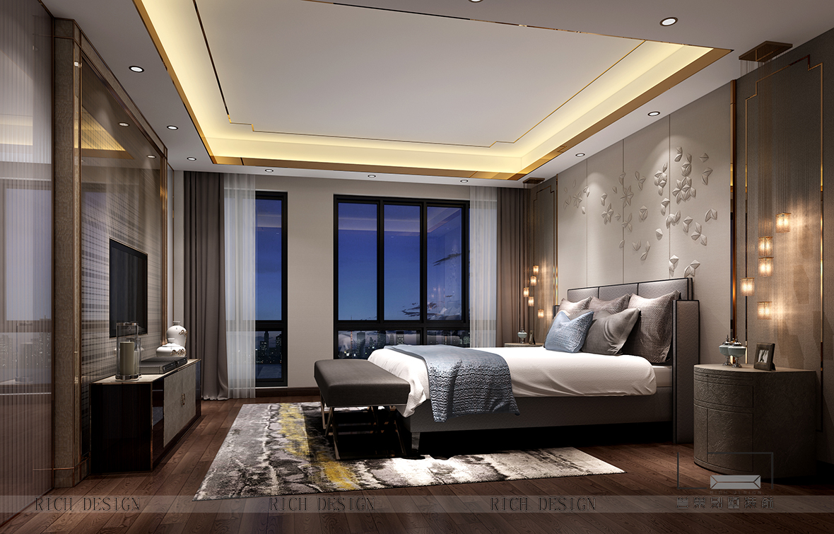 别墅二楼主卧装修效果图