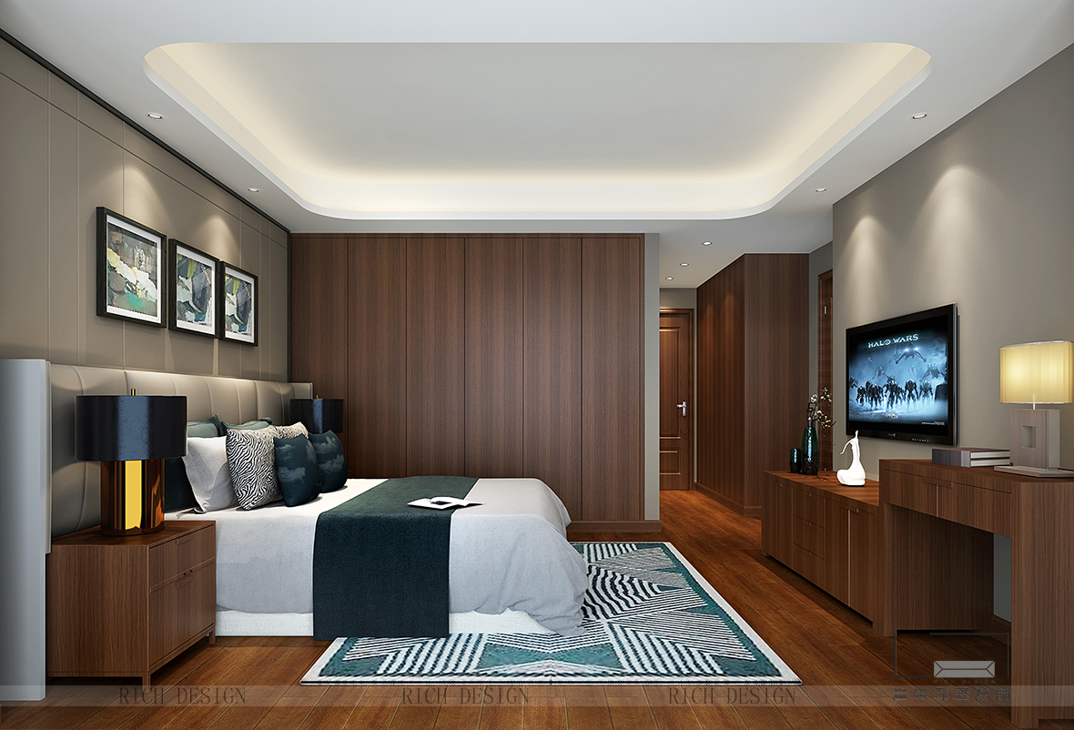 中式别墅装修卧室效果图