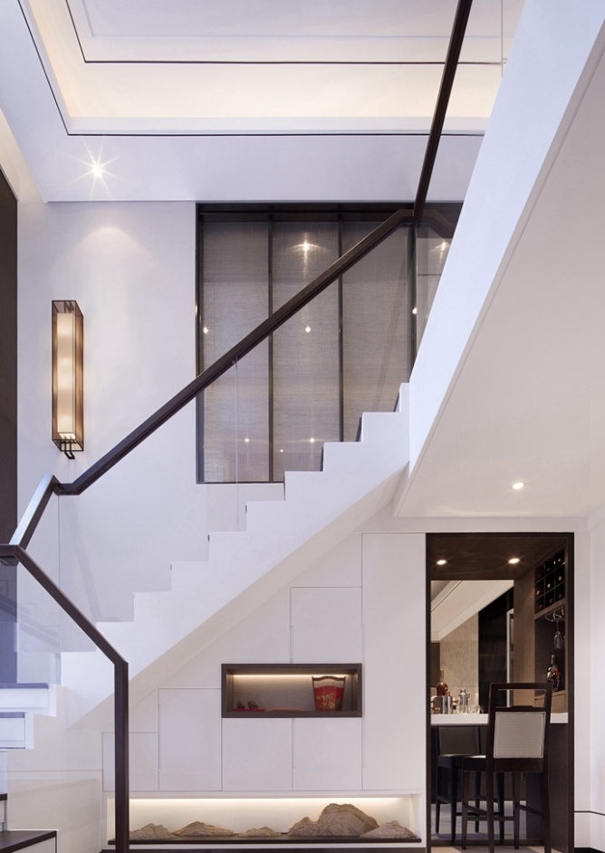 新中式楼梯墙面装饰欣赏图 新中式楼梯墙面装饰欣赏图