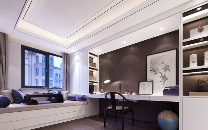 新中式书房装饰欣赏图 新中式书房装饰欣赏图