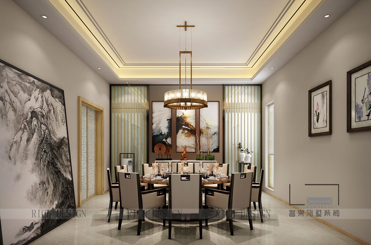 现代别墅餐厅装修效果图