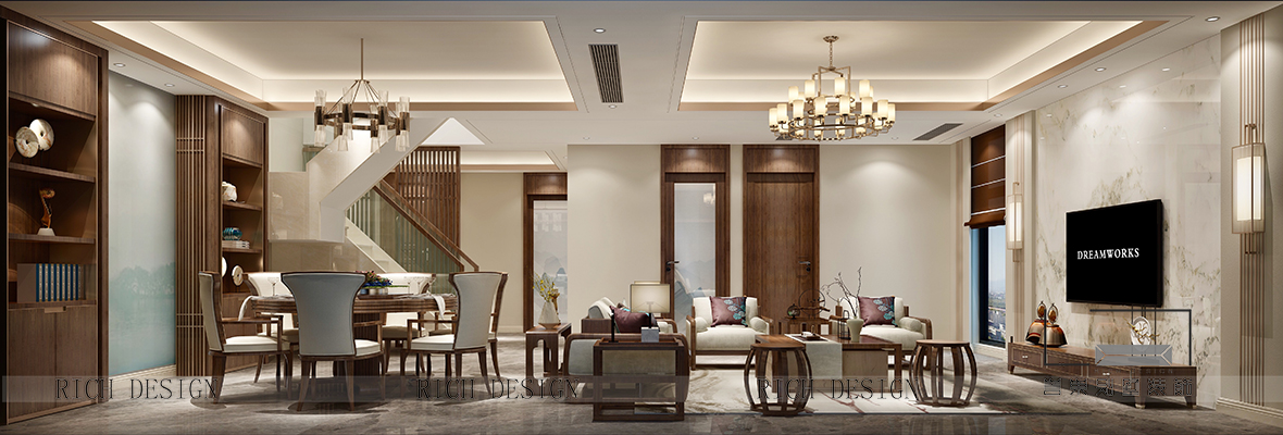 中式客餐厅装修效果图