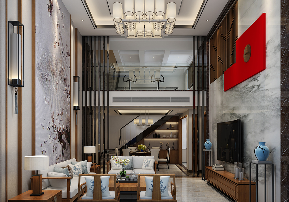 传麒尚林中式客厅装修效果图 传麒尚林中式客厅装修效果图